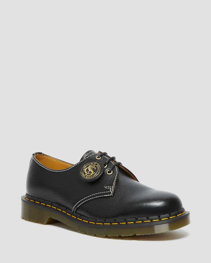 Dr Martens Womens 1461 Made in England Classic Leather Oxfords Black - 64978HCWJ